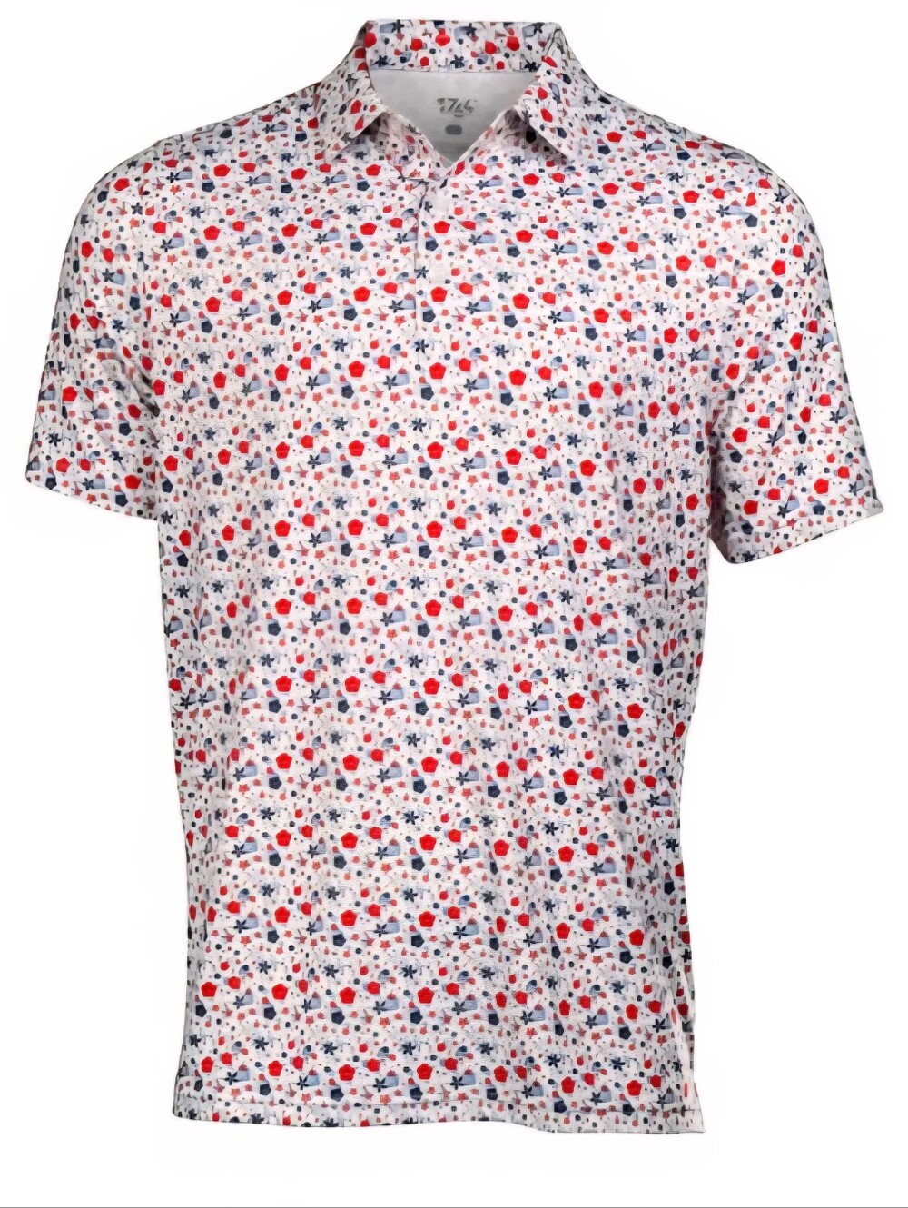 1764 Golf Polo Shirt Men's Red White And Blue Floral XL Golfcore Patriotic